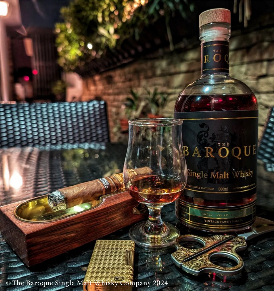 cigar pairing baroque single cask american oak whisky tawny port with EP Carillo Encore Majestic